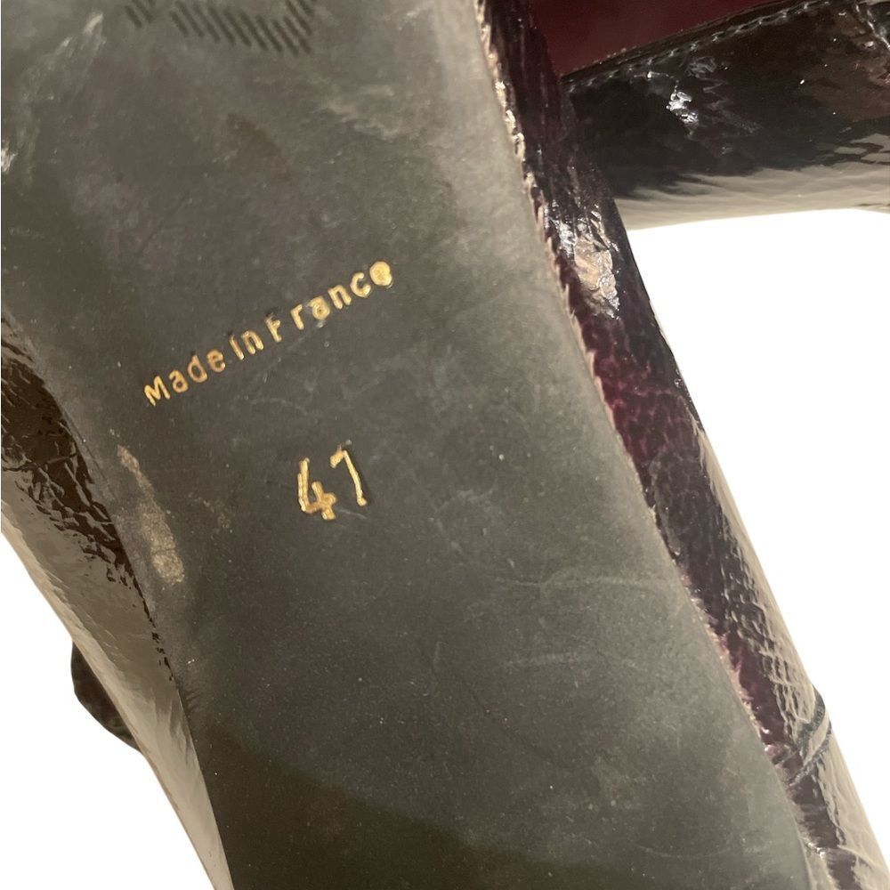 France Mode Patient Leather Heels Women’s Burgundy Size 10/10.5 - Picture 7 of 7